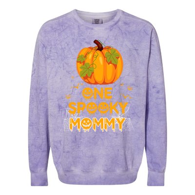 One Spooky Mommy Funny Family Halloween Matching Funny Gift Great Gift Colorblast Crewneck Sweatshirt