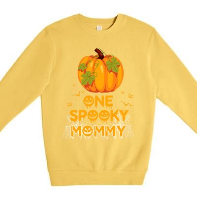 One Spooky Mommy Funny Family Halloween Matching Funny Gift Great Gift Premium Crewneck Sweatshirt