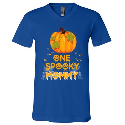 One Spooky Mommy Funny Family Halloween Matching Funny Gift Great Gift V-Neck T-Shirt