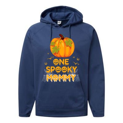 One Spooky Mommy Funny Family Halloween Matching Funny Gift Great Gift Performance Fleece Hoodie