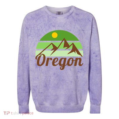 Oregon Simple Mountain Logo Colorblast Crewneck Sweatshirt