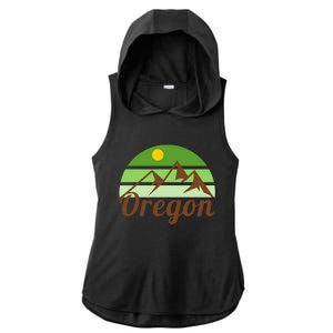 Oregon Simple Mountain Logo Ladies PosiCharge Tri-Blend Wicking Draft Hoodie Tank