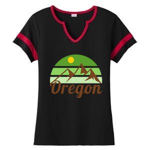 Oregon Simple Mountain Logo Ladies Halftime Notch Neck Tee