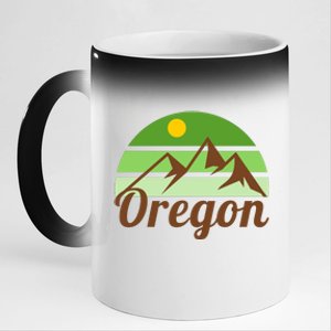 Oregon Simple Mountain Logo 11oz Black Color Changing Mug