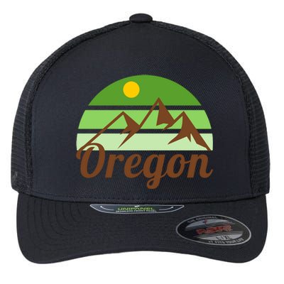 Oregon Simple Mountain Logo Flexfit Unipanel Trucker Cap