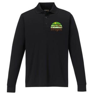 Oregon Simple Mountain Logo Performance Long Sleeve Polo