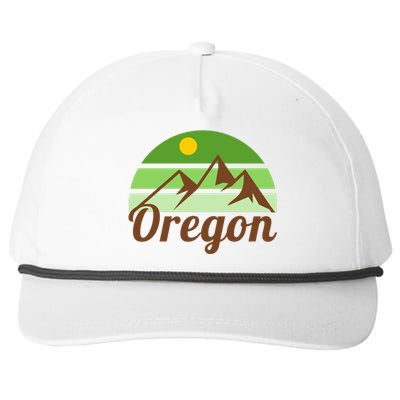 Oregon Simple Mountain Logo Snapback Five-Panel Rope Hat