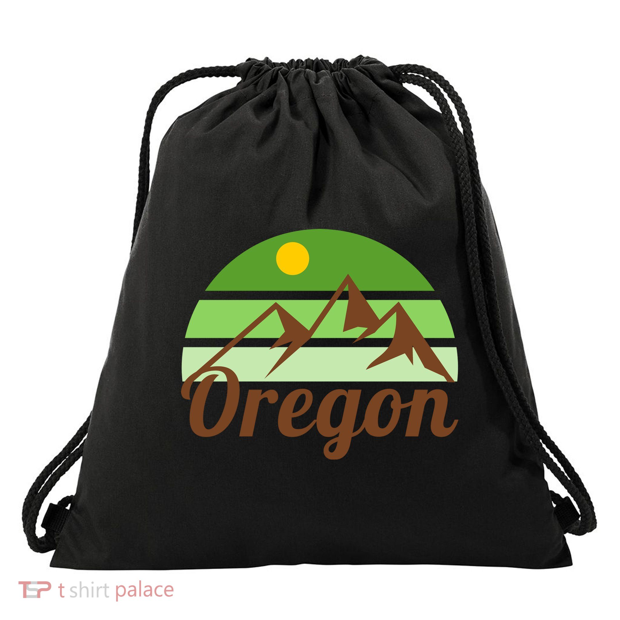 Oregon Simple Mountain Logo Drawstring Bag