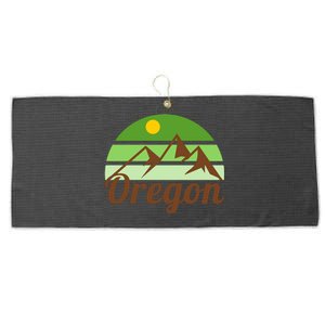 Oregon Simple Mountain Logo Large Microfiber Waffle Golf Towel