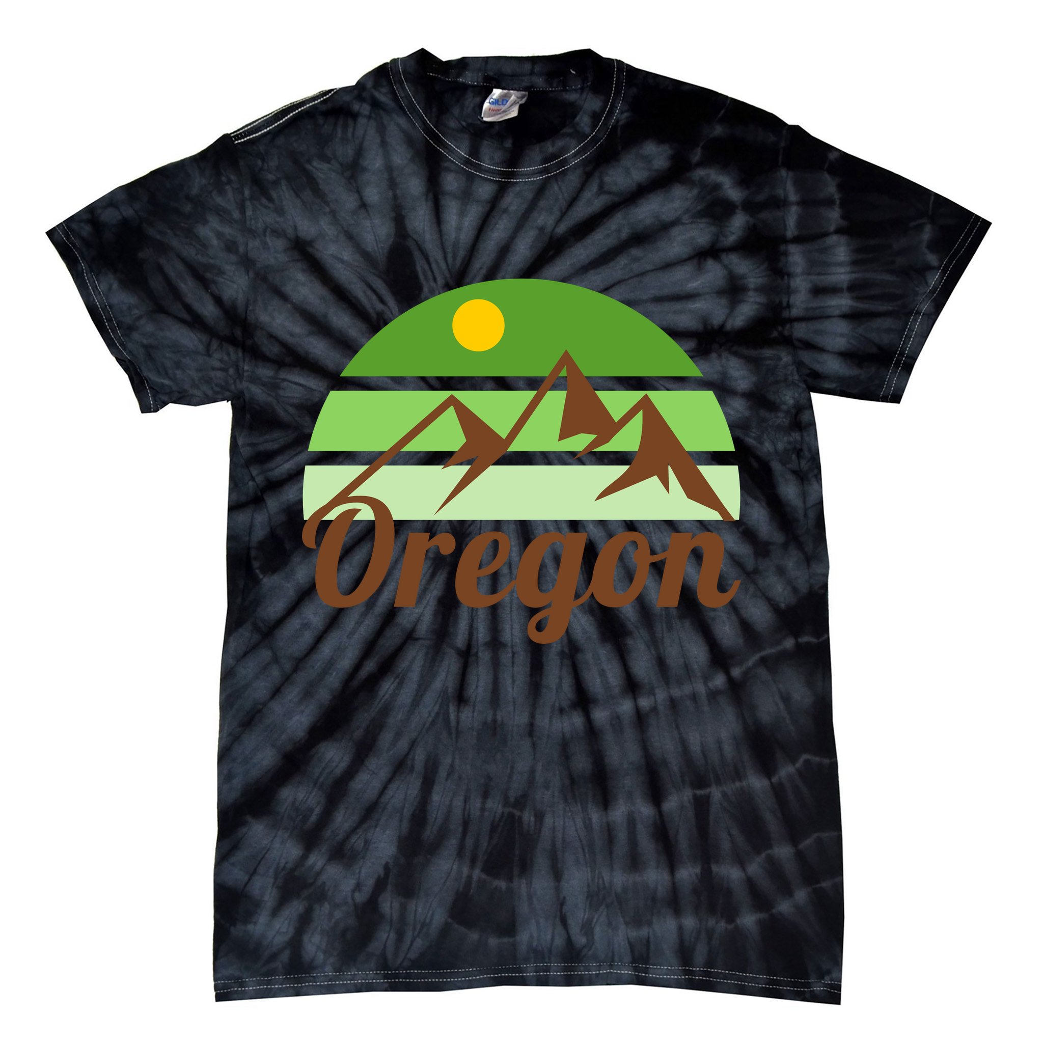 Oregon Simple Mountain Logo Tie-Dye T-Shirt