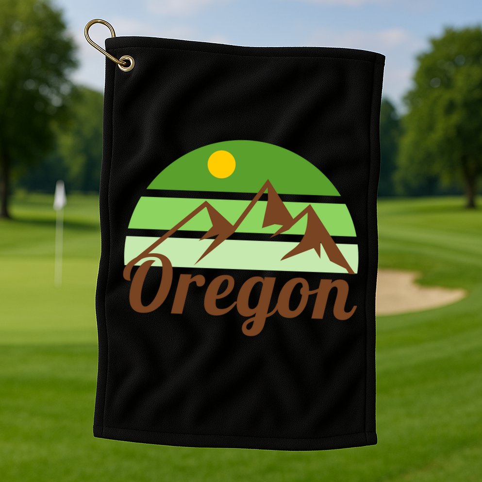 Oregon Simple Mountain Logo Golf Towel
