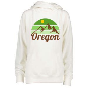 Oregon Simple Mountain Logo Womens Funnel Neck Pullover Hood