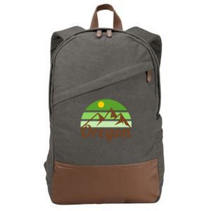 Oregon Simple Mountain Logo Cotton Canvas Backpack