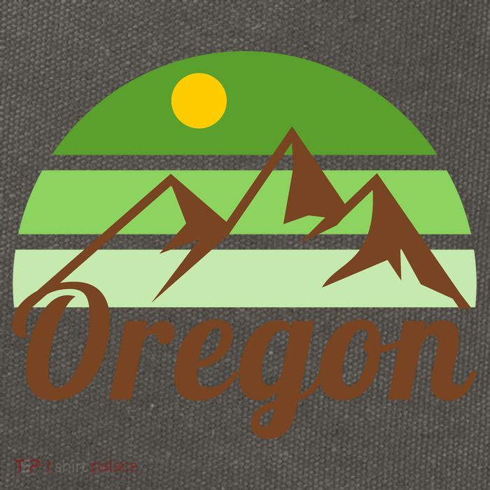 Oregon Simple Mountain Logo Cotton Canvas Backpack