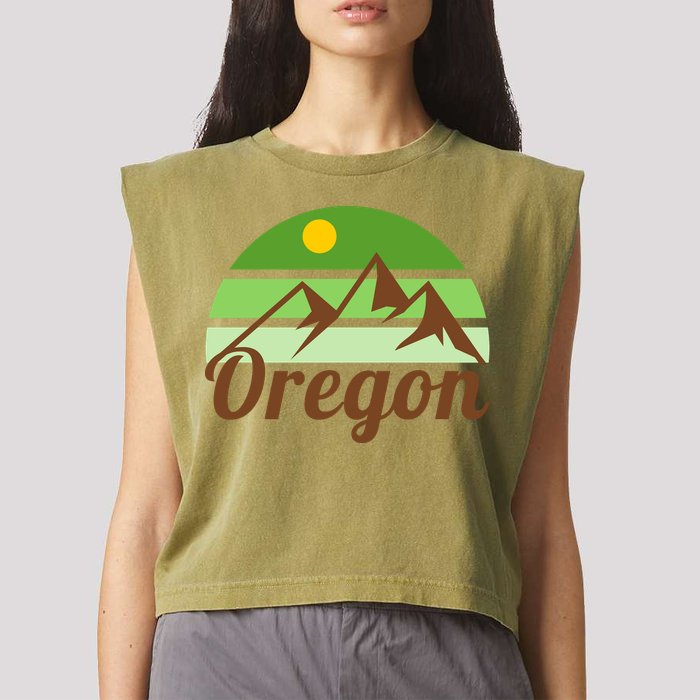 Oregon Simple Mountain Logo Garment-Dyed Women's Muscle Tee