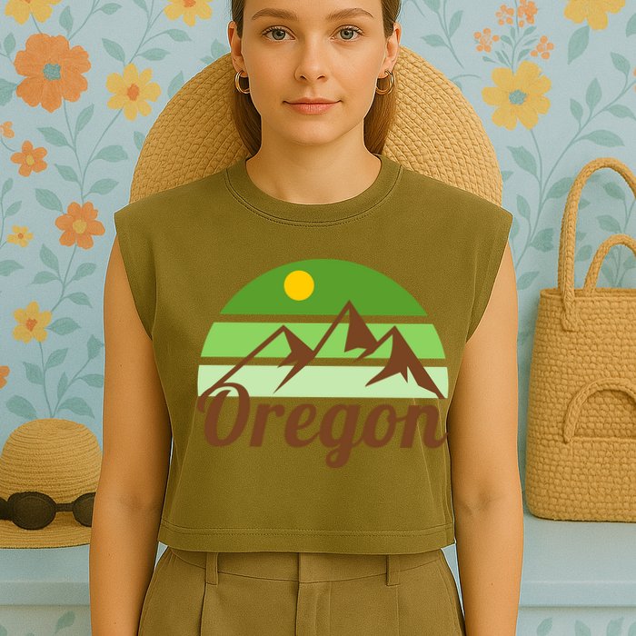 Oregon Simple Mountain Logo Garment-Dyed Women's Muscle Tee