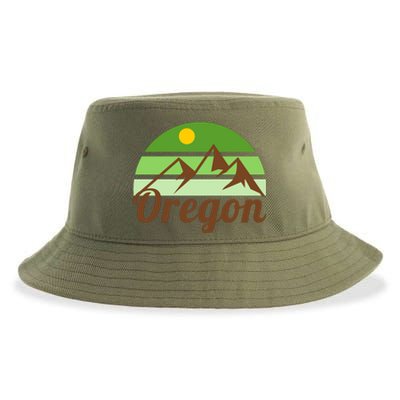 Oregon Simple Mountain Logo Sustainable Bucket Hat