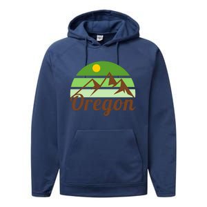 Oregon Simple Mountain Logo Performance Fleece Hoodie