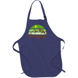 Oregon Simple Mountain Logo Full-Length Apron With Pockets