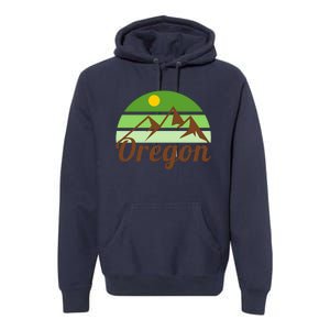 Oregon Simple Mountain Logo Premium Hoodie