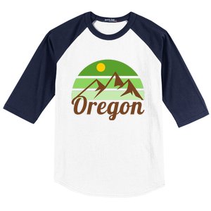 Oregon Simple Mountain Logo Baseball Sleeve Shirt