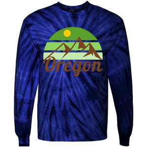 Oregon Simple Mountain Logo Tie-Dye Long Sleeve Shirt