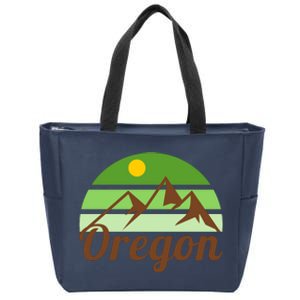 Oregon Simple Mountain Logo Zip Tote Bag