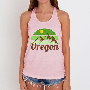 Oregon Simple Mountain Logo Women's Knotted Racerback Tank