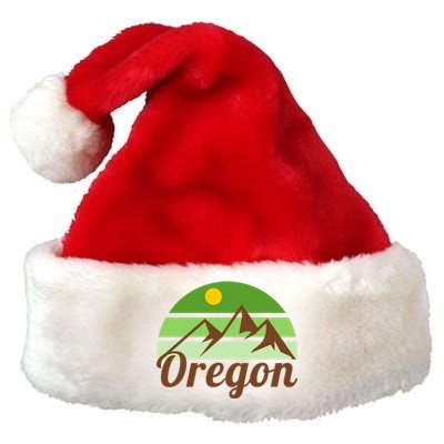 Oregon Simple Mountain Logo Premium Christmas Santa Hat