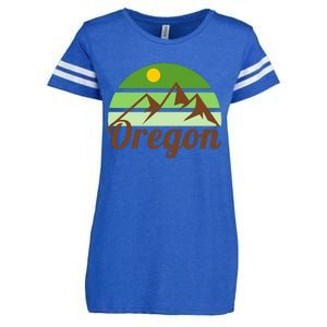 Oregon Simple Mountain Logo Enza Ladies Jersey Football T-Shirt