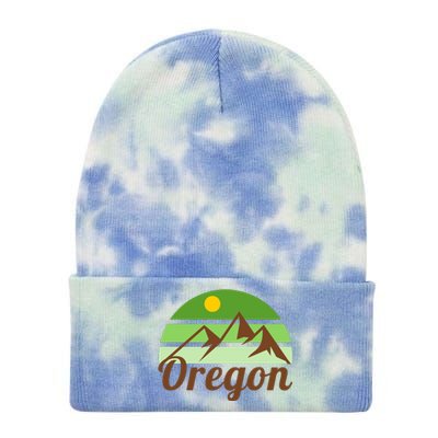 Oregon Simple Mountain Logo Tie Dye 12in Knit Beanie