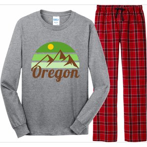 Oregon Simple Mountain Logo Long Sleeve Pajama Set