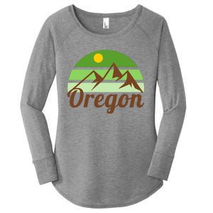 Oregon Simple Mountain Logo Women's Perfect Tri Tunic Long Sleeve Shirt