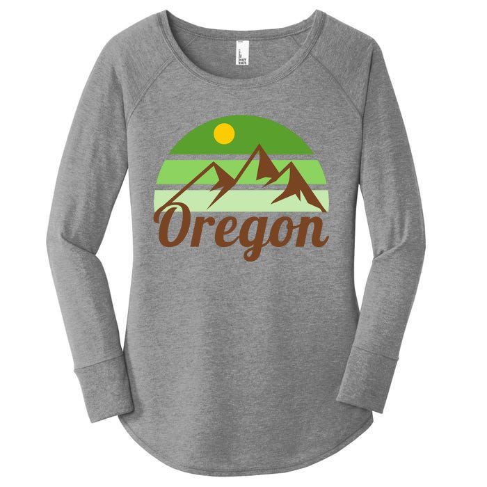 Oregon Simple Mountain Logo Women's Perfect Tri Tunic Long Sleeve Shirt