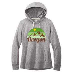 Oregon Simple Mountain Logo Women's Fleece Hoodie