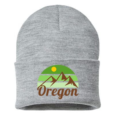 Oregon Simple Mountain Logo Sustainable Knit Beanie