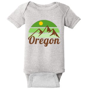 Oregon Simple Mountain Logo Baby Bodysuit