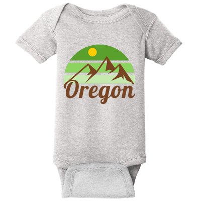 Oregon Simple Mountain Logo Baby Bodysuit