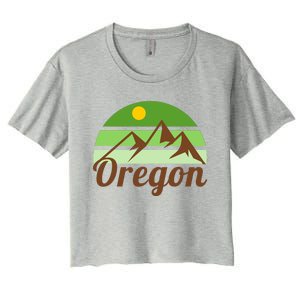 Oregon Simple Mountain Logo Women's Crop Top Tee