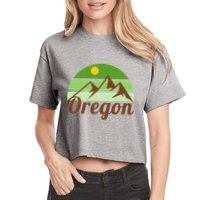 Oregon Simple Mountain Logo Crop Top