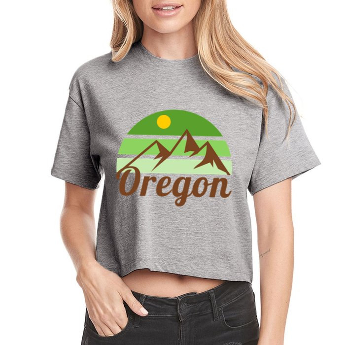 Oregon Simple Mountain Logo Crop Top
