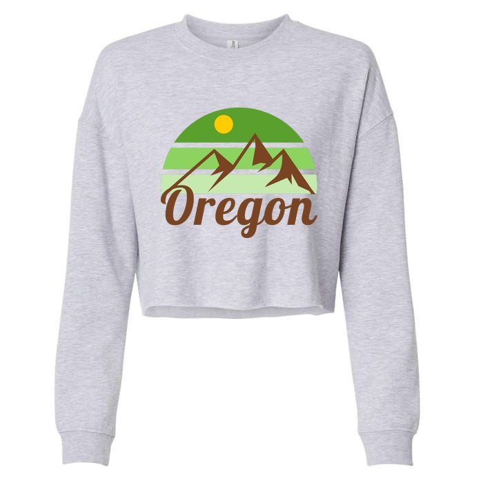 Oregon Simple Mountain Logo Cropped Pullover Crew