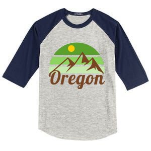 Oregon Simple Mountain Logo Kids Colorblock Raglan Jersey