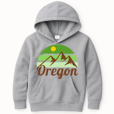 Oregon Simple Mountain Logo Kids Hoodie