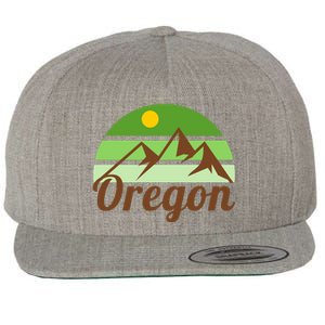 Oregon Simple Mountain Logo Wool Snapback Cap