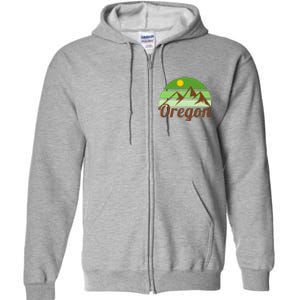 Oregon Simple Mountain Logo Full Zip Hoodie