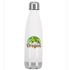 Oregon Simple Mountain Logo Stainless Steel Insulated Water Bottle