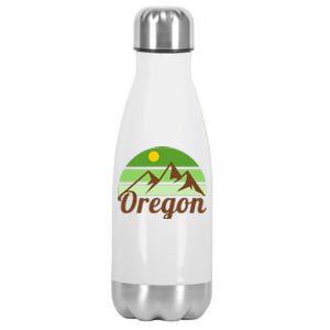 Oregon Simple Mountain Logo Stainless Steel Insulated Water Bottle