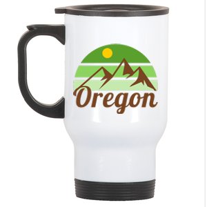 Oregon Simple Mountain Logo Stainless Steel Travel Mug