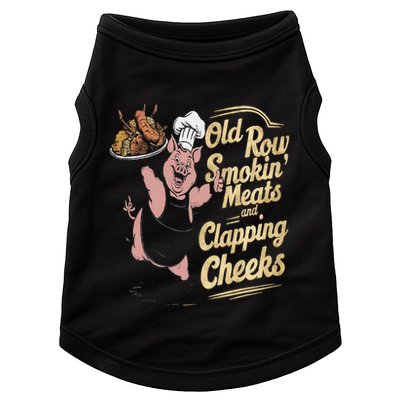 Old.Row Smokin Meats And Clapping Cheeks Funny Bbq Doggie Tank